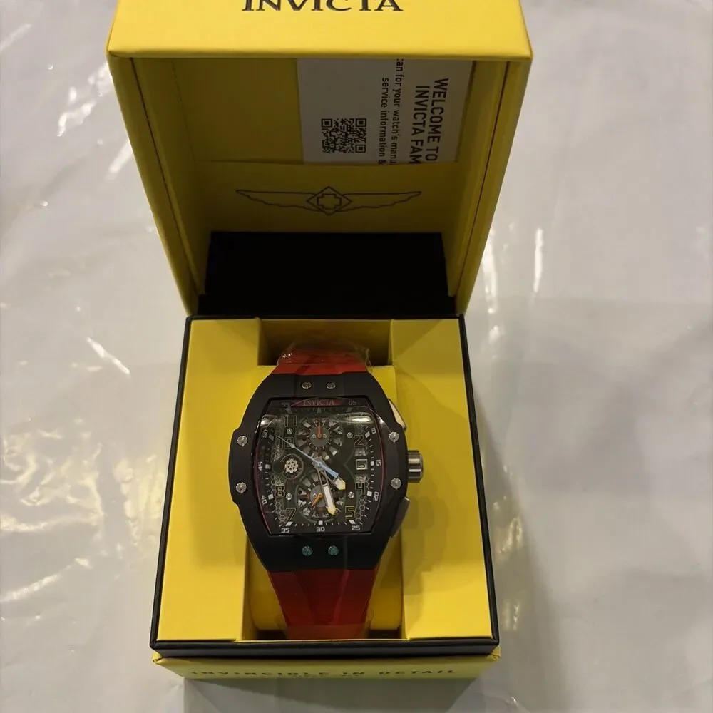 Invicta Racing Gridlock Men's Watch - 47mm, Black Red Band 48338